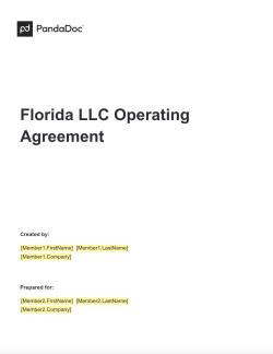 Operating Agreement LLC Florida Template