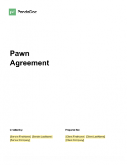 Pawn Agreement Template