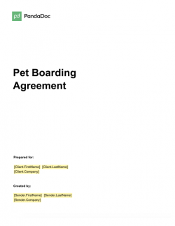 Pet Boarding Agreement