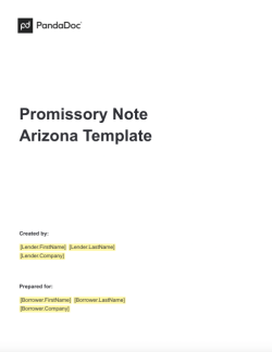 Promissory Note Template Arizona