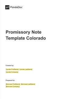 Promissory Note Template Colorado