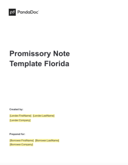 Promissory Note Template Florida