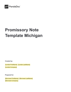 Promissory Note Template Michigan