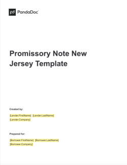 Promissory Note Template New Jersey