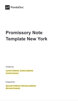 Promissory Note Template New York
