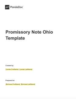 Promissory Note Template Ohio