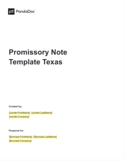 Promissory Note Template Texas