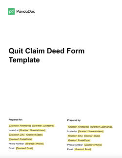 Quit Claim Deed Form Template