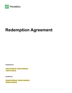 Redemption Agreement Template