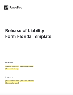 Release of Liability Form Florida Template
