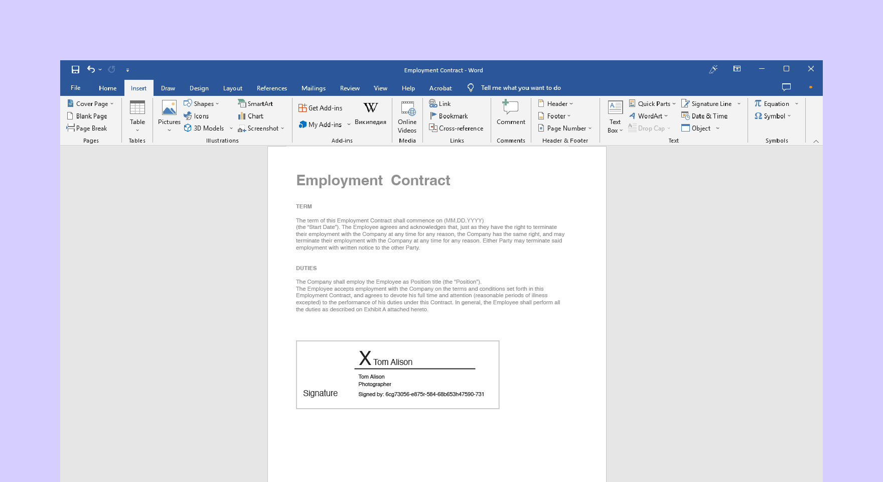 How to create an electronic signature in Word - FineBestPro