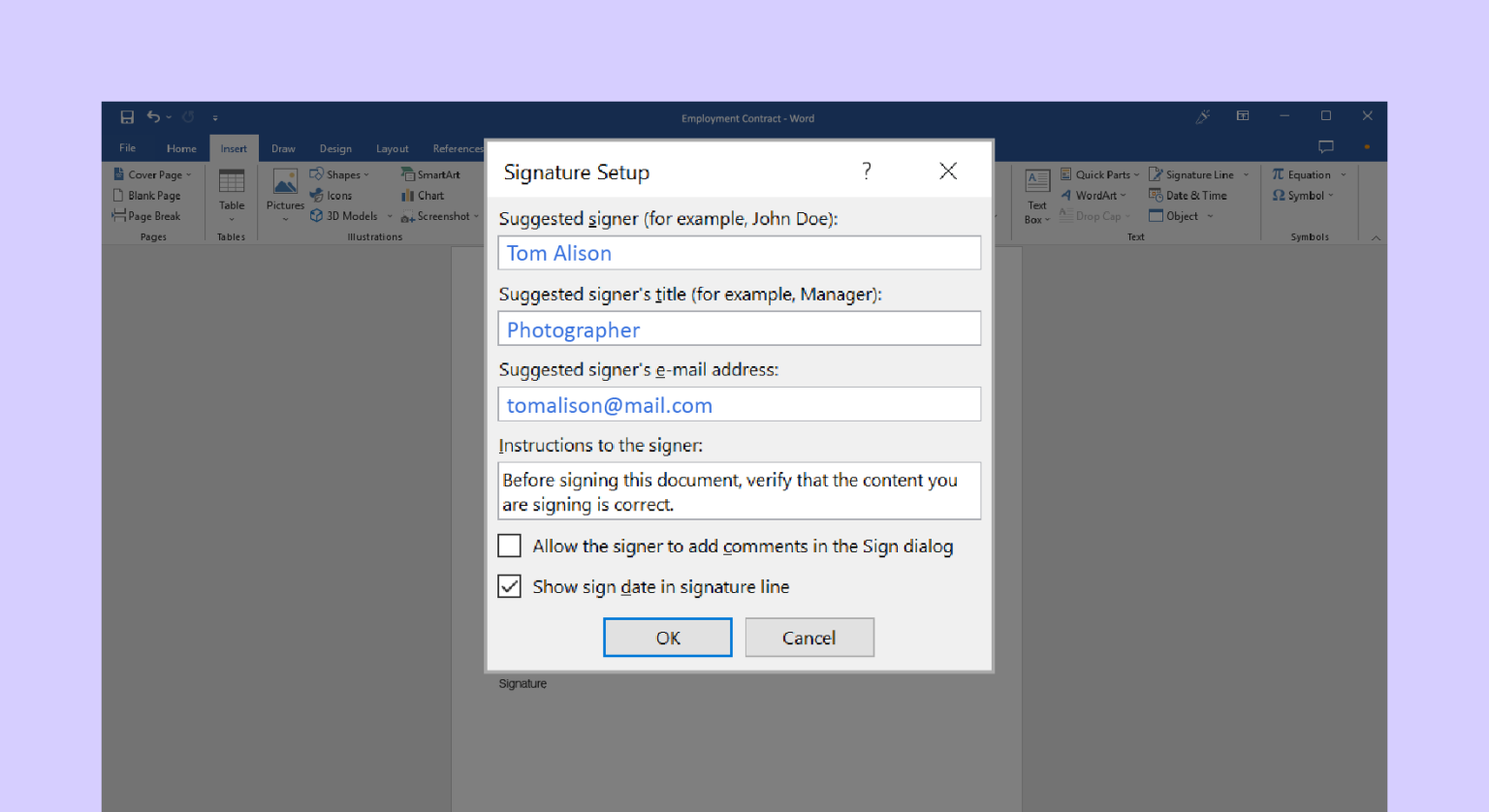 How To Create An Electronic Signature In Microsoft Word 2024 Overview   SCRN Create Signature In Word7 1536x838 