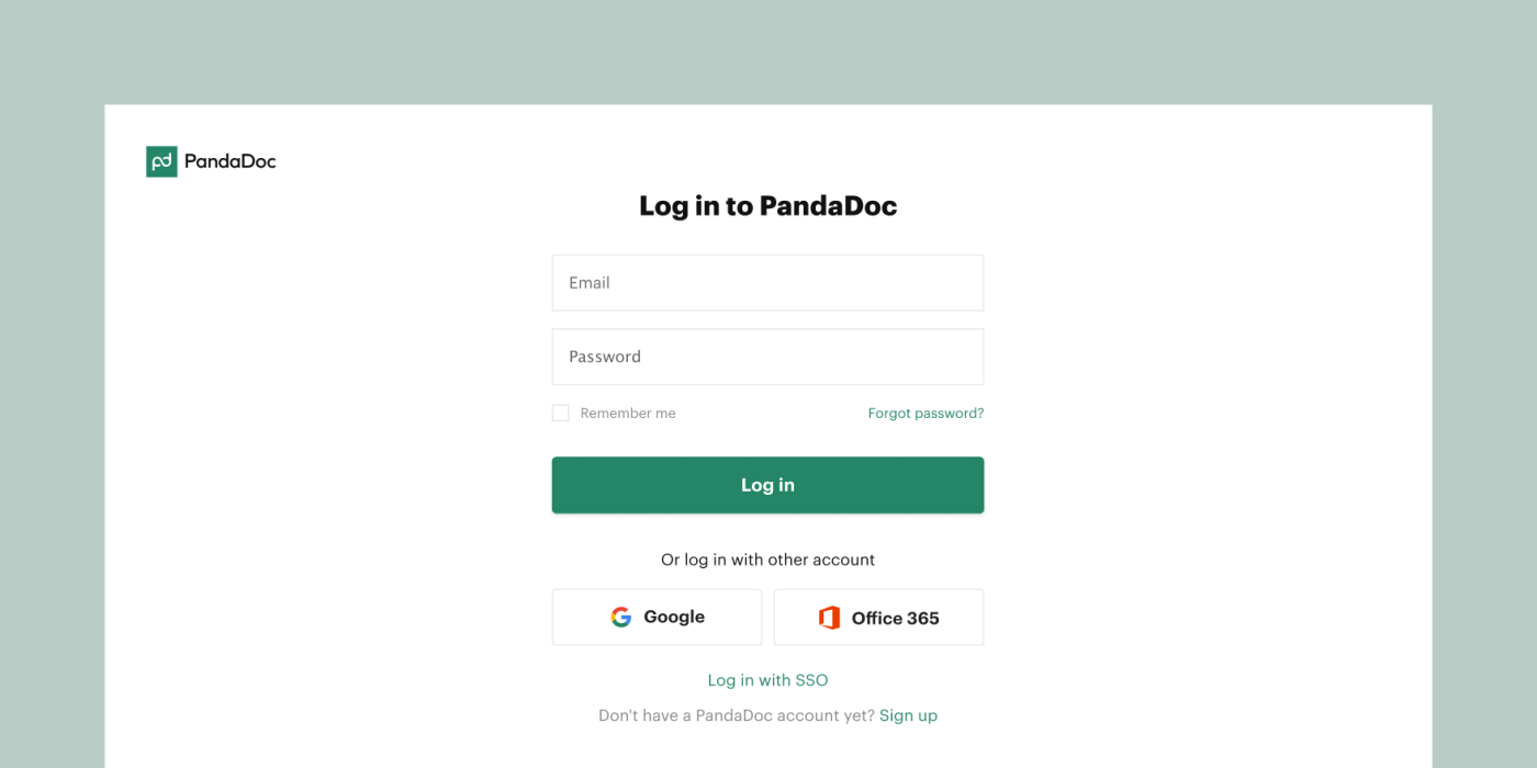 Log into your PandaDoc account