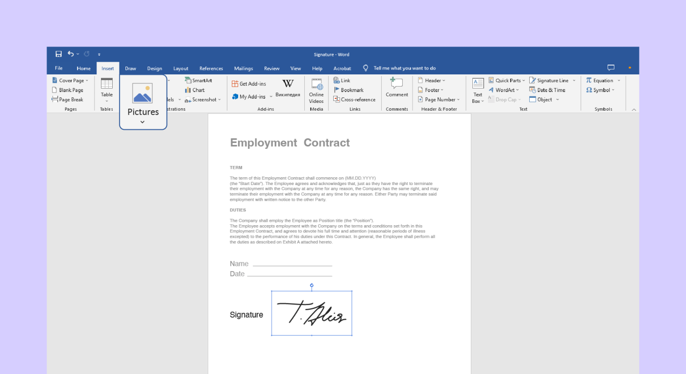 How To Insert A Signature In Word In 6 Simple Steps 2023 Update 3913