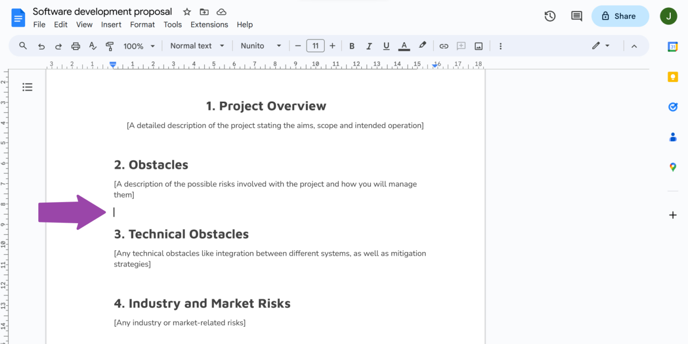 google document navigation