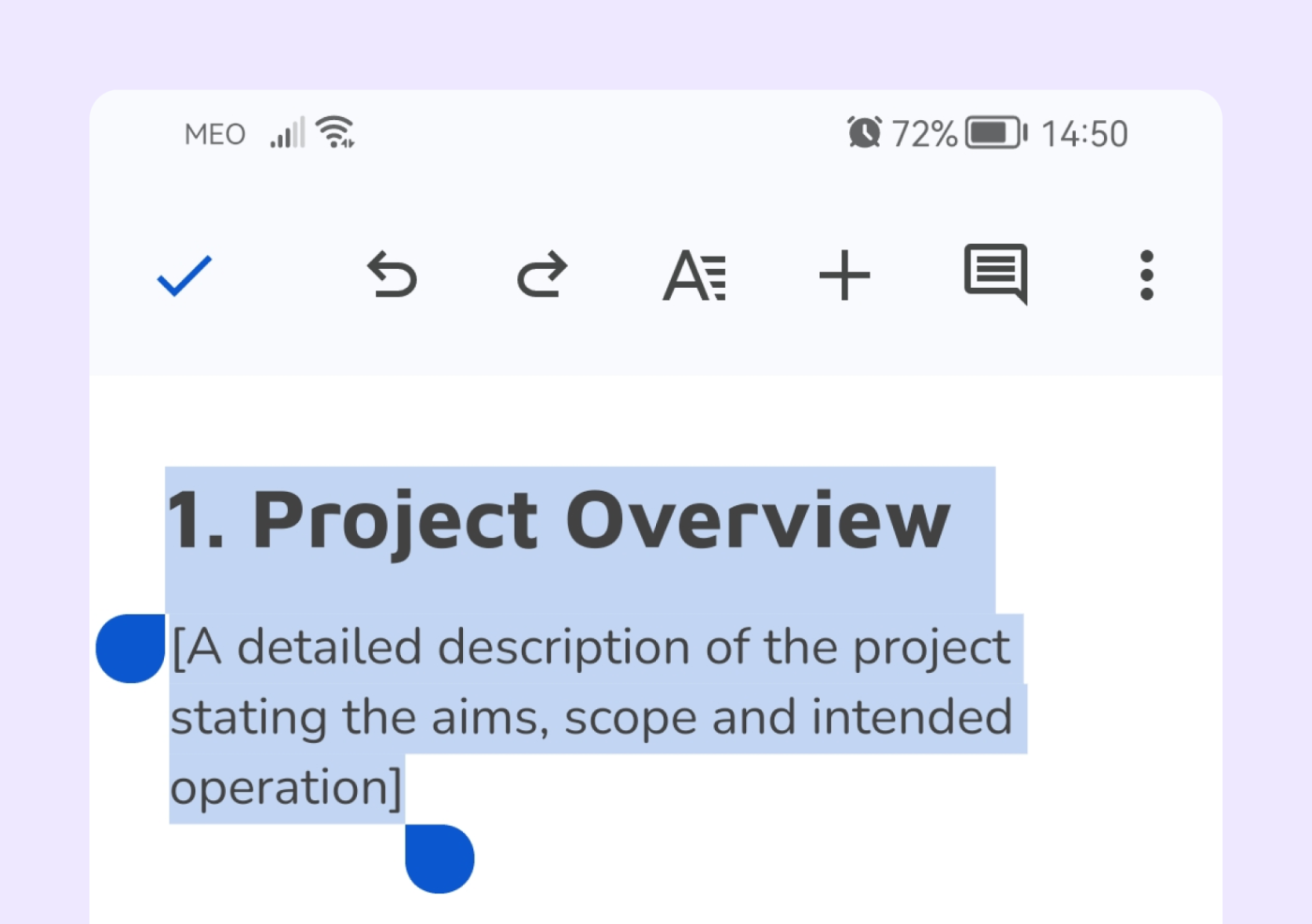 Screenshot showing how to center text in google doc