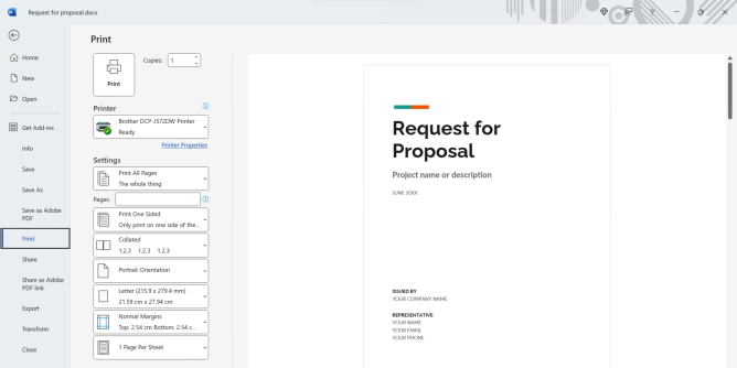 how to print word doc like a book