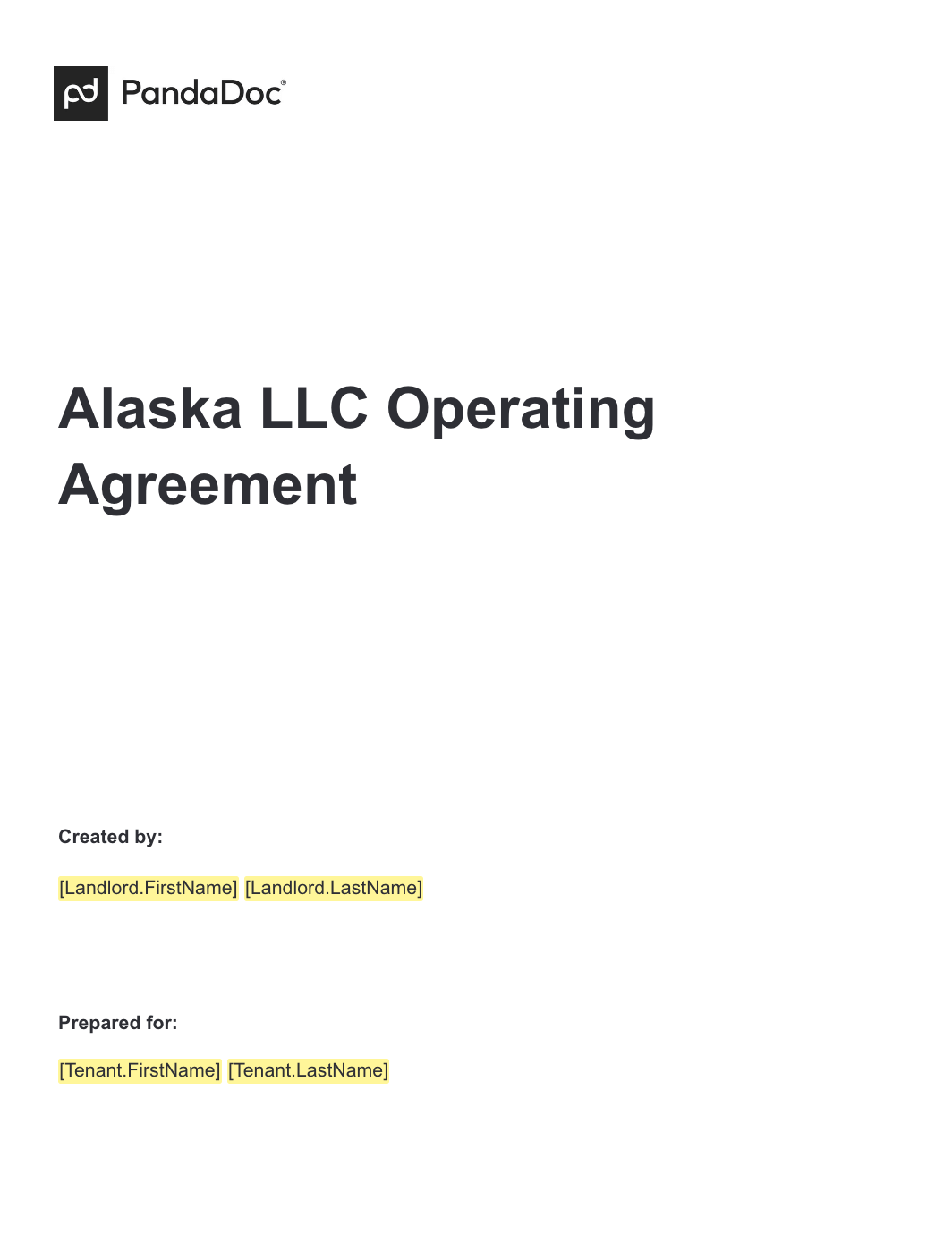 Alaska LLC Operating Agreement 