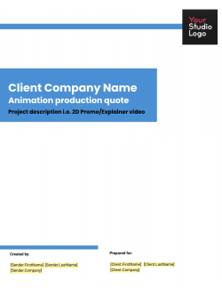 Animation Studio Quote Template by Start A Studio