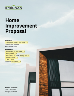 Homeowner Proposal by Brennan Enterprises