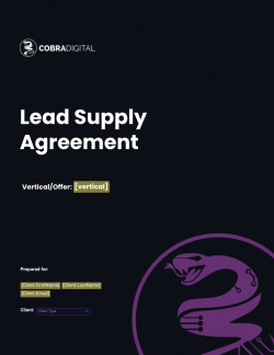Lead Supply Agreement by Cobra Digital