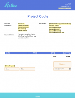 Project Quote Template by Rotive