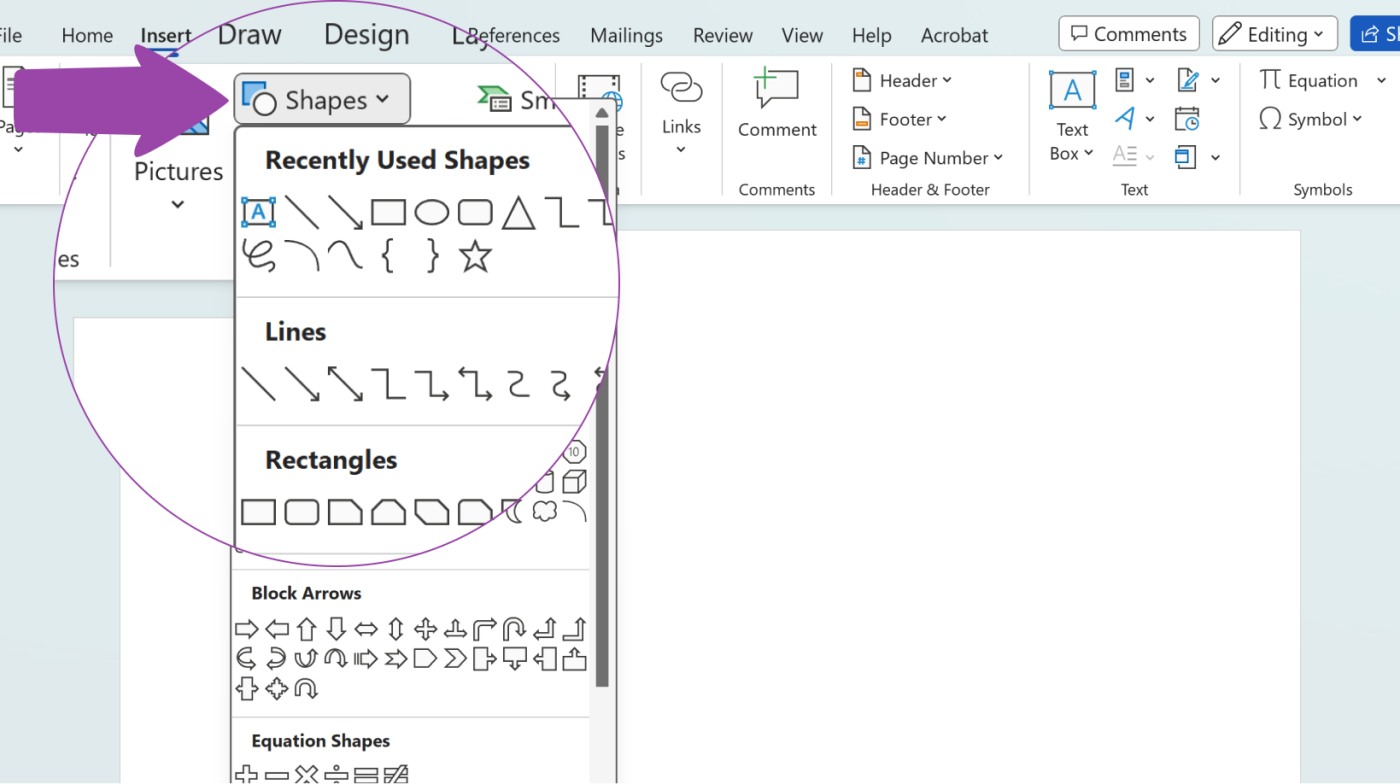 Choosing shapes