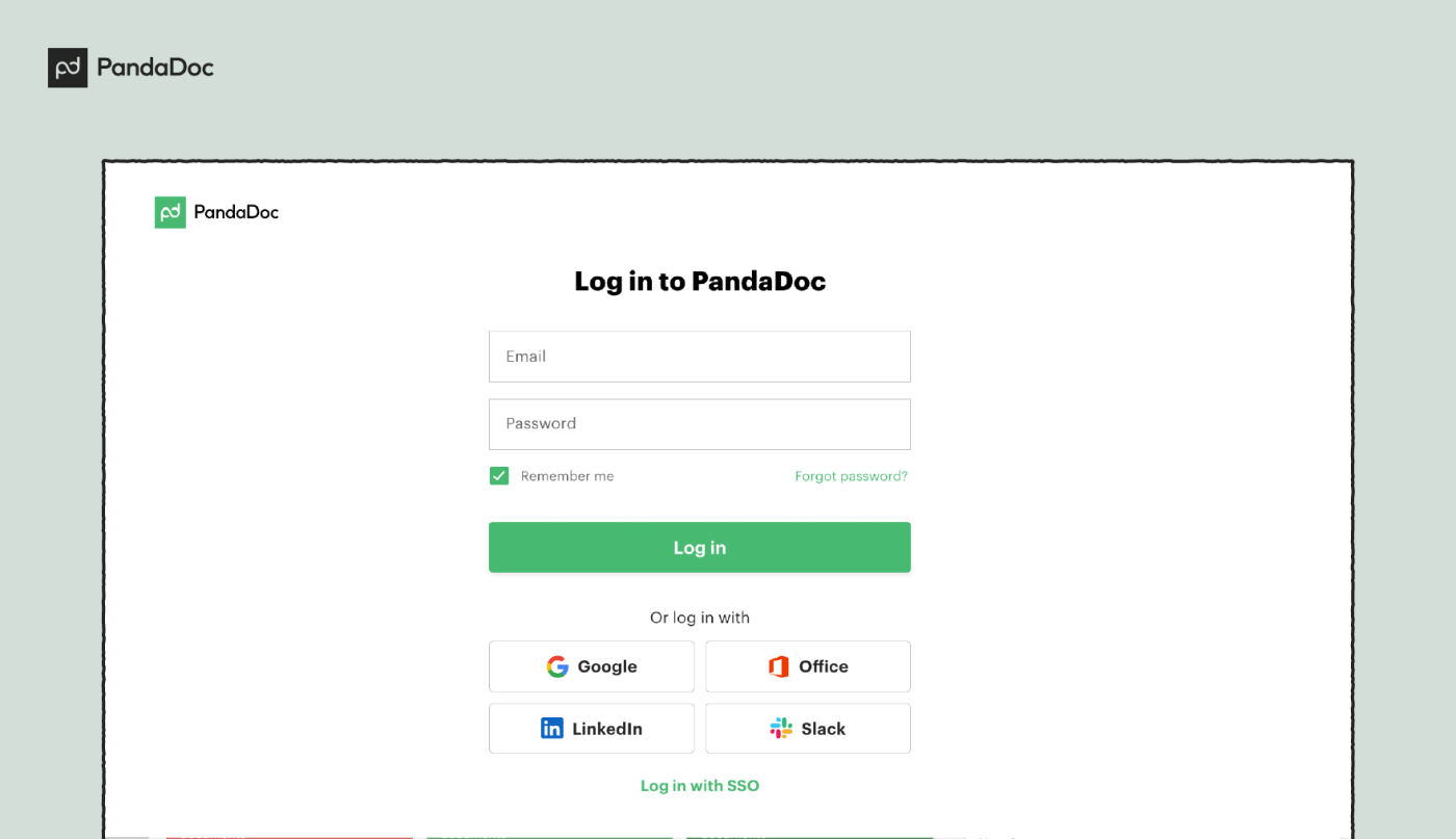 Log into PandaDoc