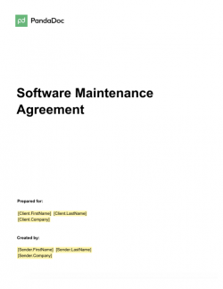 Software Maintenance Agreement Template