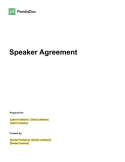 Speaker Agreement Template – BaseCRM Version