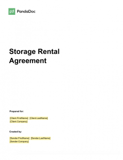 Storage Rental Agreement