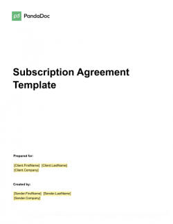 Subscription Agreement Template Subscriptions Agreement Template Contract  Template Small Business Agreements small Business Contracts 