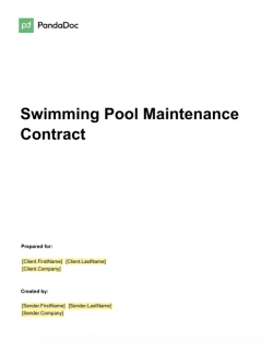 Swimming Pool Maintenance Contract