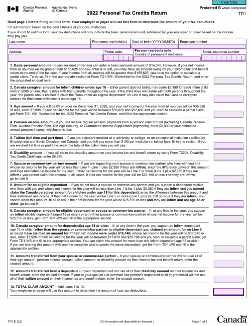 How to Fill Out a TD1 Form Pandadoc Guide