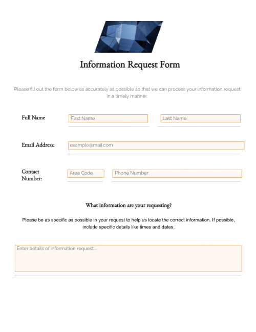 Free Information Request Form Template Fill Out Customize Sign