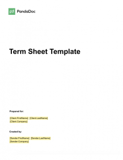 Term Sheet Template
