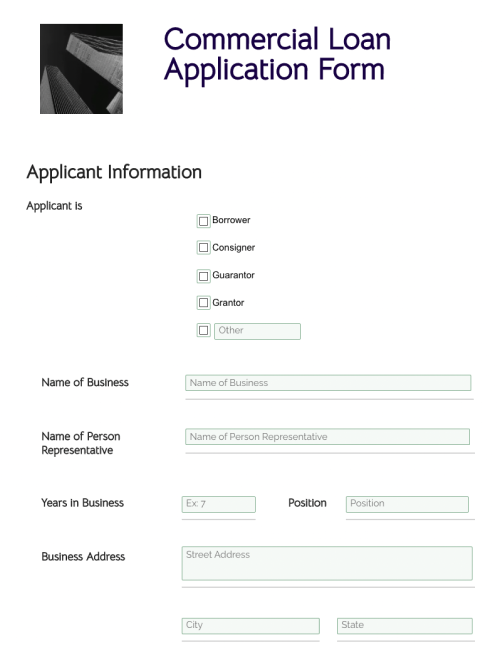 Free Commercial Loan Application Form 2024 Business Template   Untitled 1 