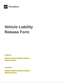 Vehicle Liability Release Form