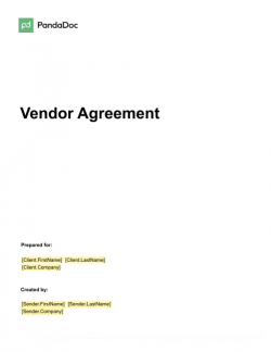 Vendor Agreement Template