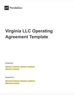 Virginia LLC Operating Agreement Template