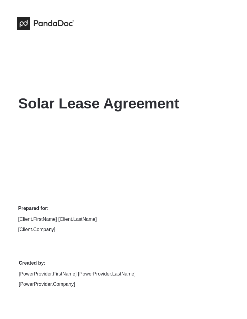 Solar Panels Contract Template
