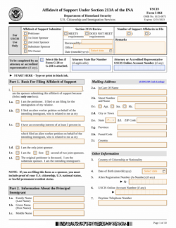 Affidavit of Support Form