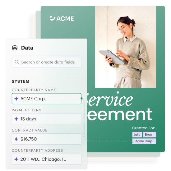 AI Data Extraction for a Service Agreement