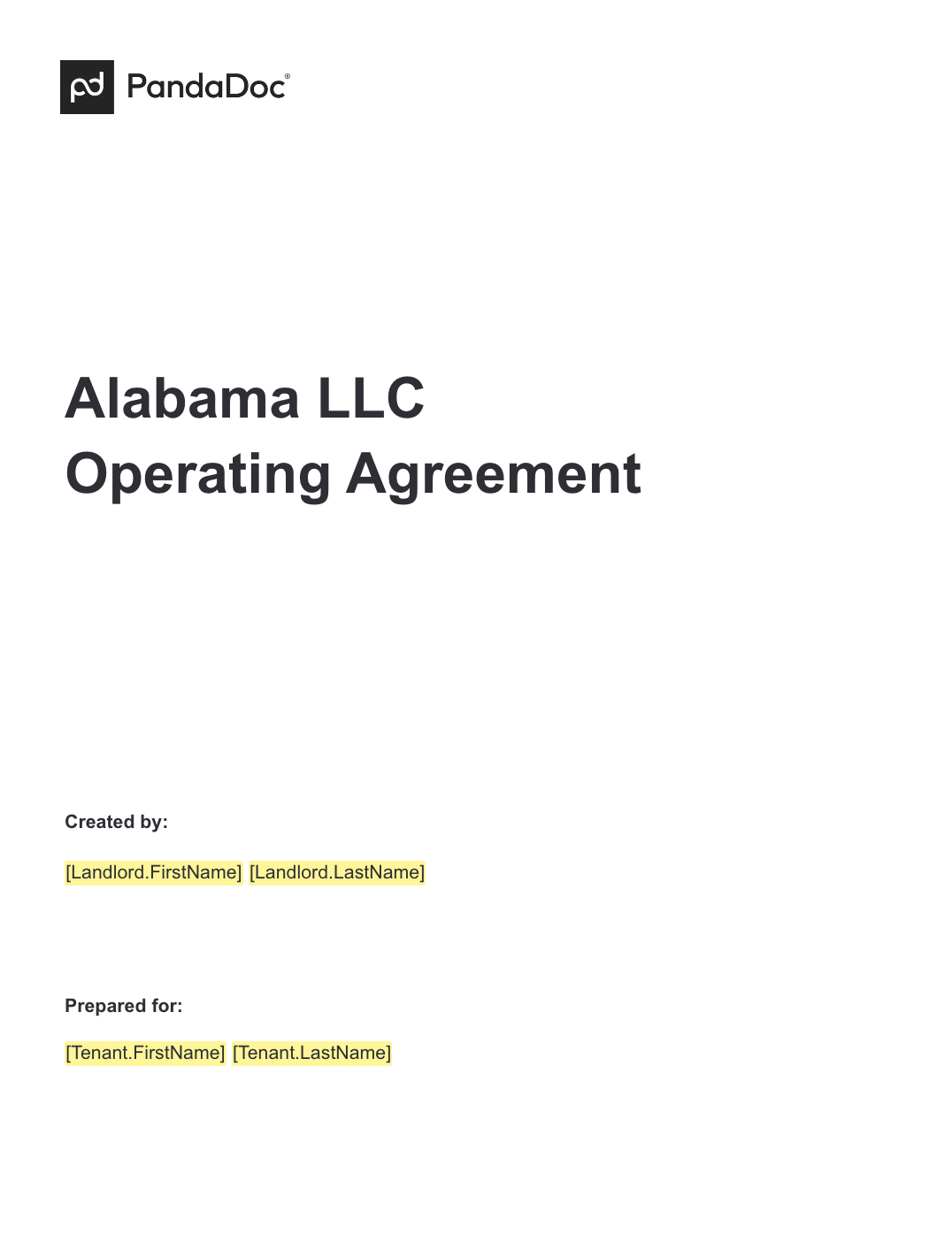 Alabama LLC Operating Agreement 