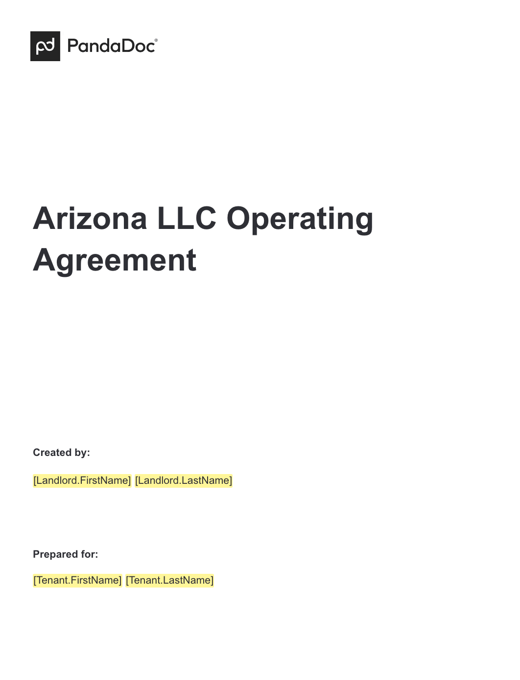 Arizona LLC Operating Agreement 