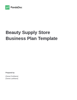 Beauty Supply Store Business Plan Template