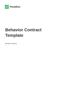 Behavior Contract Template
