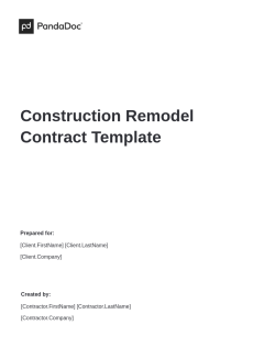 Construction Remodel Contract Template