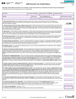 Online TD1 2020 Form (Personal Tax Credits Return)