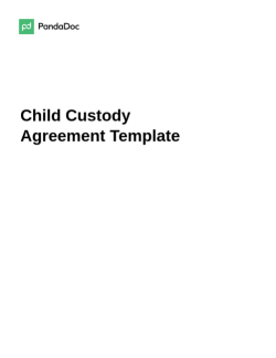 Child Custody Agreement Template